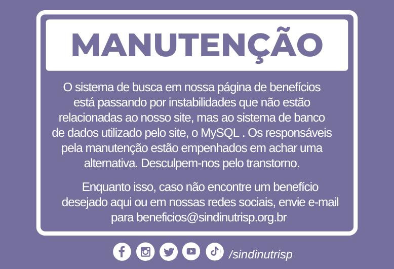 AVISO DE MANUTENÇÃO